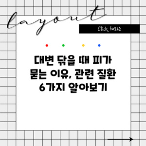 대변 닦을 때 피가 묻는 이유, 관련 질환 6가지 알아보기