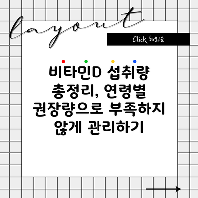 비타민D 섭취량 총정리, 연령별 권장량으로 부족하지 않게 관리하기
