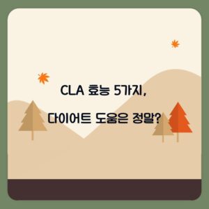 CLA 효능 5가지, 다이어트 도움은 정말?