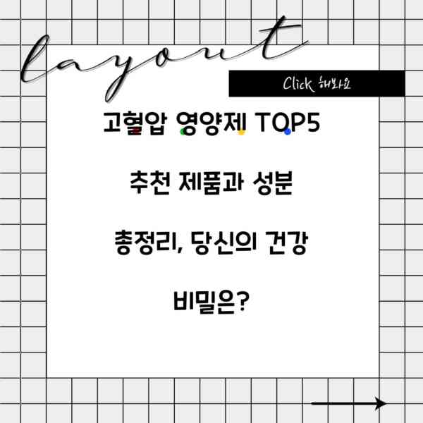 고혈압 영양제 TOP5 추천 제품과 성분 총정리, 당신의 건강 비밀은?