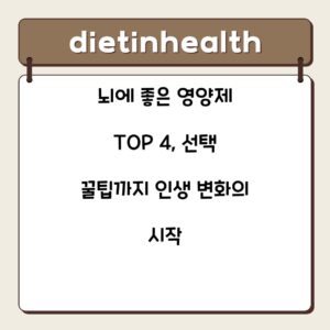 뇌에 좋은 영양제 TOP 4, 선택 꿀팁까지 인생 변화의 시작