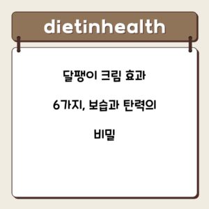 달팽이 크림 효과 6가지, 보습과 탄력의 비밀