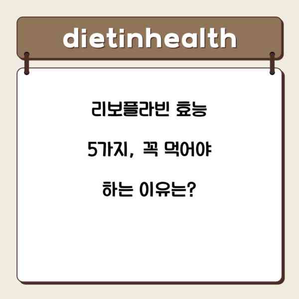 리보플라빈 효능 5가지, 꼭 먹어야 하는 이유는?