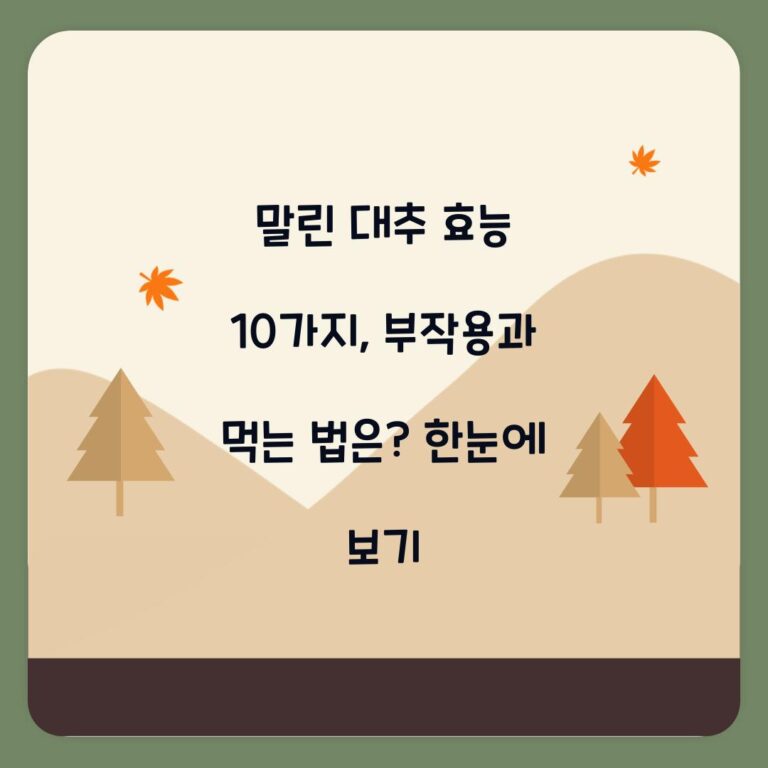 말린 대추 효능 10가지, 부작용과 먹는 법은? 한눈에 보기