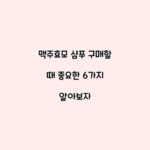 맥주효모 샴푸 구매할 때 중요한 6가지 알아보자