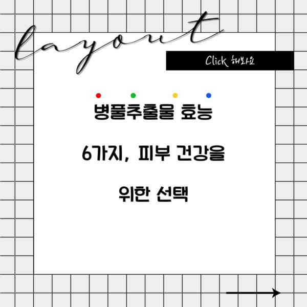 병풀추출물 효능 6가지, 피부 건강을 위한 선택