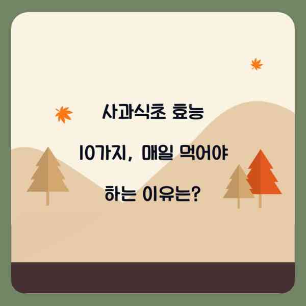 사과식초 효능 10가지, 매일 먹어야 하는 이유는?