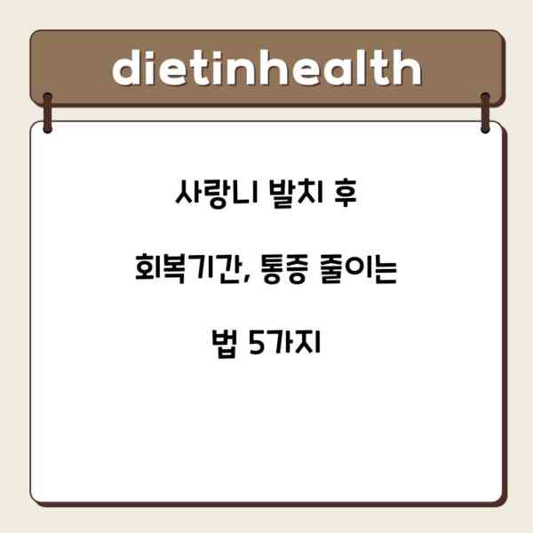 사랑니 발치 후 회복기간, 통증 줄이는 법 5가지