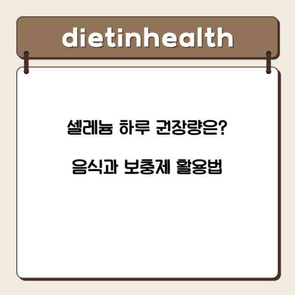 셀레늄 하루 권장량은? 음식과 보충제 활용법