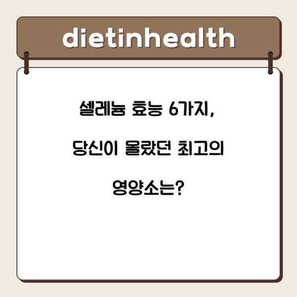셀레늄 효능 6가지, 당신이 몰랐던 최고의 영양소는?