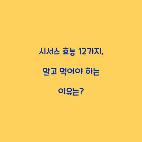 시서스 효능 12가지, 알고 먹어야 하는 이유는?