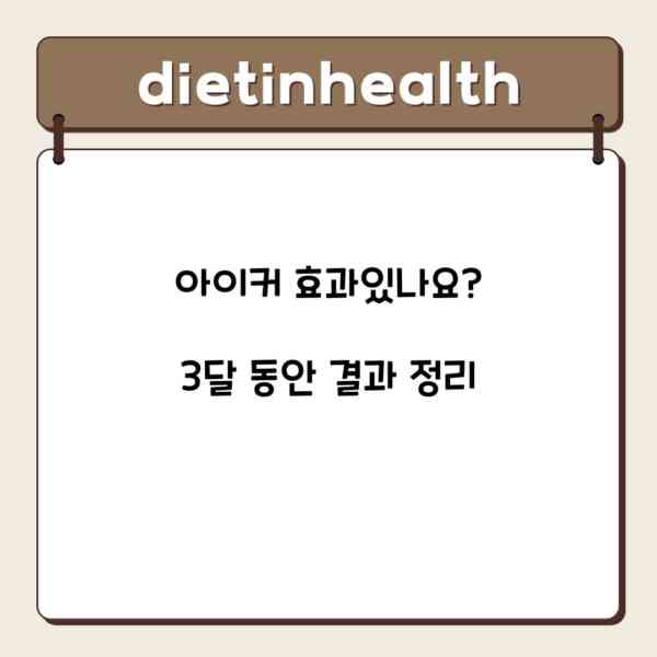아이커 효과있나요? 3달 동안 결과 정리