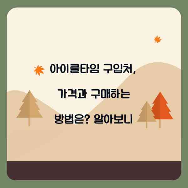 아이클타임 구입처, 가격과 구매하는 방법은? 알아보니