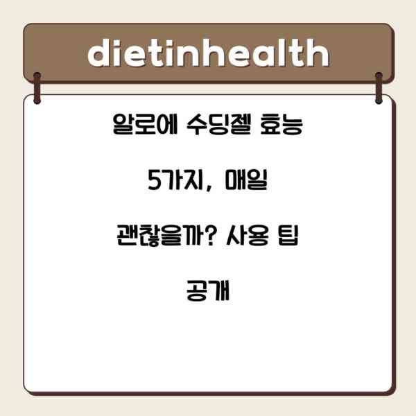 알로에 수딩젤 효능 5가지, 매일 괜찮을까? 사용 팁 공개