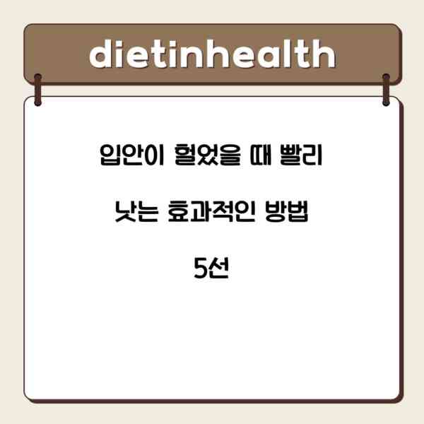 입안이 헐었을 때 빨리 낫는 효과적인 방법 5선