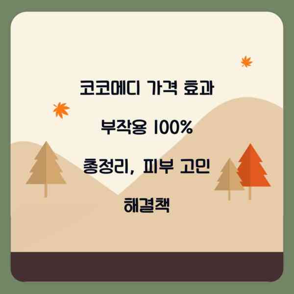 코코메디 가격 효과 부작용 100% 총정리, 피부 고민 해결책