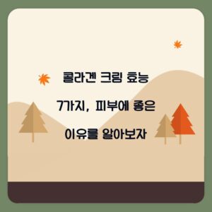 콜라겐 크림 효능 7가지, 피부에 좋은 이유를 알아보자