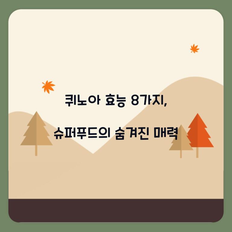 퀴노아 효능 8가지, 슈퍼푸드의 숨겨진 매력