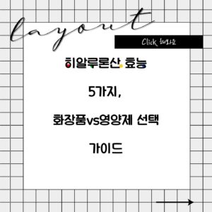 히알루론산 효능 5가지, 화장품vs영양제 선택 가이드