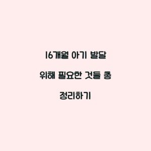 16개월 아기 발달 위해 필요한 것들 총 정리하기