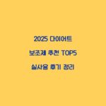 2025 다이어트 보조제 추천 TOP5 실사용 후기 정리
