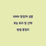 NMN 영양제 성분 효능 효과 및 선택 방법 총정리