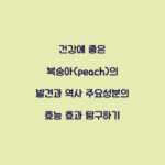 건강에 좋은 복숭아(peach)의 발견과 역사 주요성분의 효능 효과 탐구하기