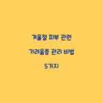 겨울철 피부 관련 가려움증 관리 비법 5가지