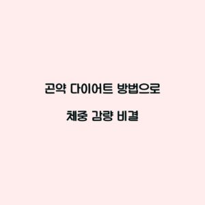 곤약 다이어트 방법으로 체중 감량 비결