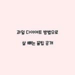 과일 다이어트 방법으로 살 빼는 꿀팁 공개