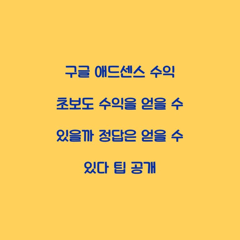 구글 애드센스 수익 초보도 수익을 얻을 수 있을까 정답은 얻을 수 있다 팁 공개