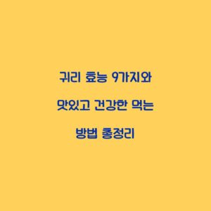 귀리 효능 9가지와 맛있고 건강한 먹는 방법 총정리