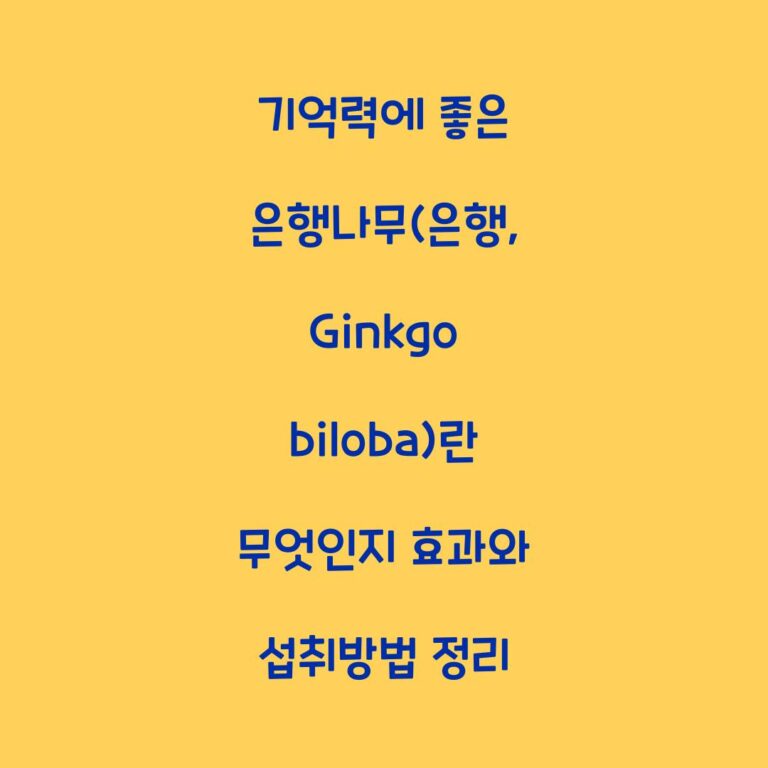 기억력에 좋은 은행나무(은행, Ginkgo biloba)란 무엇인지 효과와 섭취방법 정리