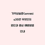 기억상실증(amnesia)이란 무엇인지 원인과 증상 예방방법 안내