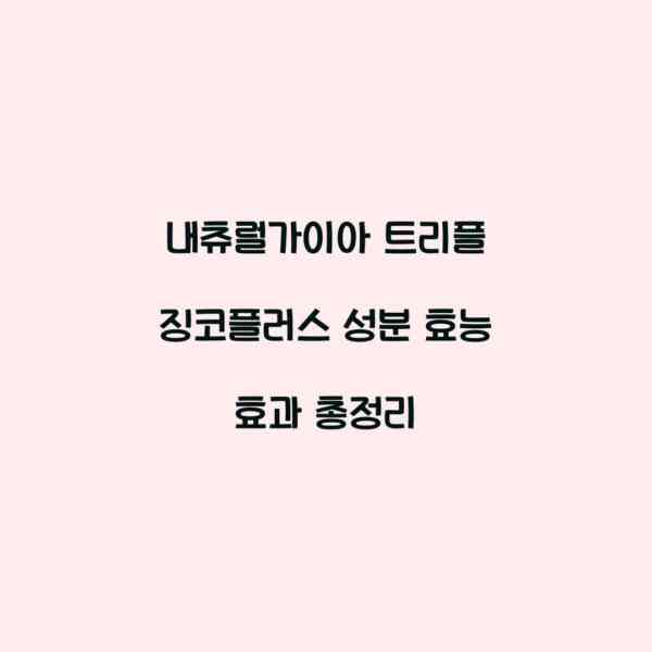 내츄럴가이아 트리플 징코플러스 성분 효능 효과 총정리