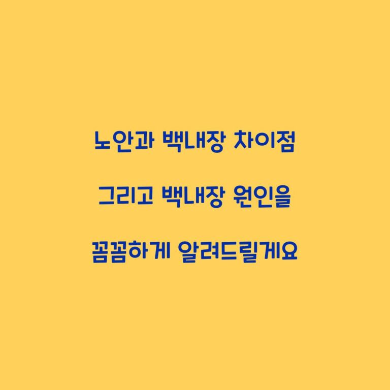 노안과 백내장 차이점 그리고 백내장 원인을 꼼꼼하게 알려드릴게요