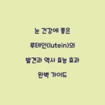 눈 건강에 좋은 루테인(lutein)의 발견과 역사 효능 효과 완벽 가이드