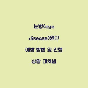 눈병(eye disease)원인 예방 방법 및 진행 상황 대처법