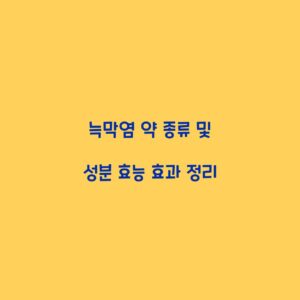 늑막염 약 종류 및 성분 효능 효과 정리