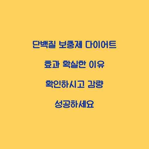 단백질 보충제 다이어트 효과 확실한 이유 확인하시고 감량 성공하세요