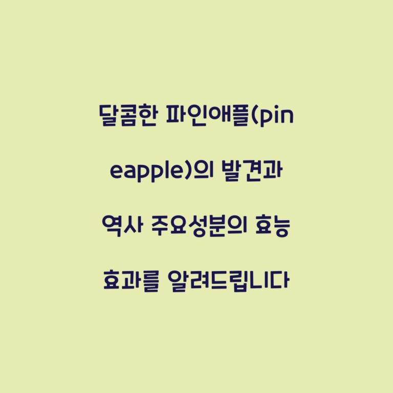 달콤한 파인애플(pineapple)의 발견과 역사 주요성분의 효능 효과를 알려드립니다
