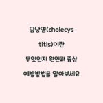 담낭염(cholecystitis)이란 무엇인지 원인과 증상 예방방법을 알아보세요