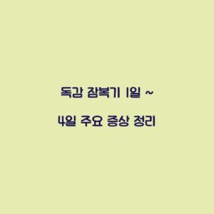 독감 잠복기 1일 ~ 4일 주요 증상 정리