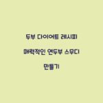두부 다이어트 레시피 매력적인 연두부 스무디 만들기