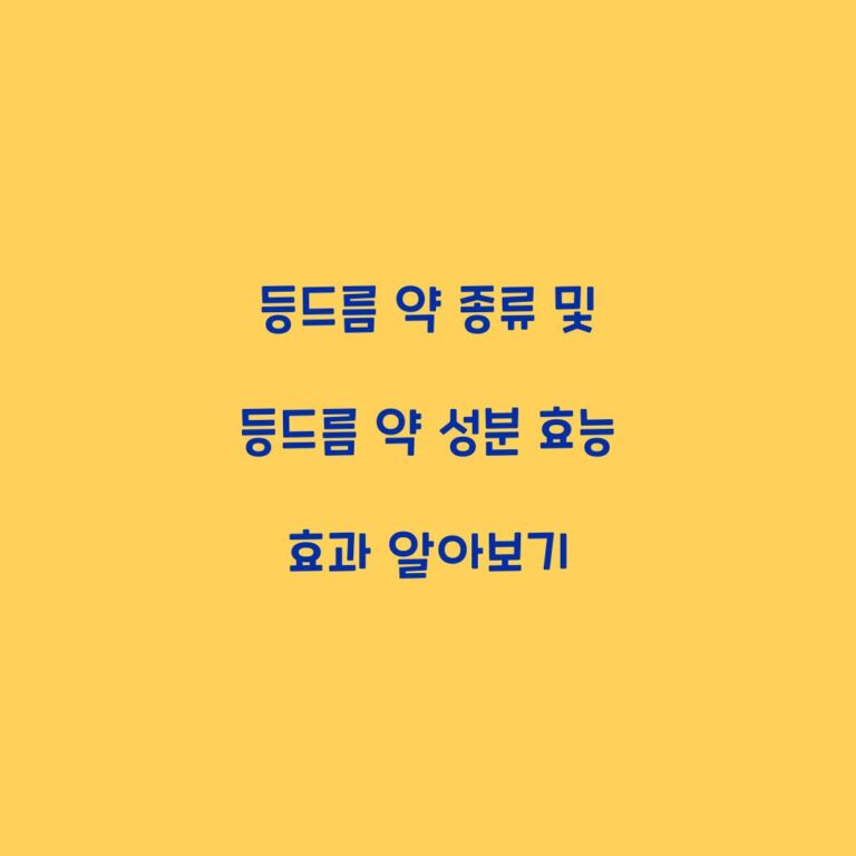 등드름 약 종류 및 등드름 약 성분 효능 효과 알아보기