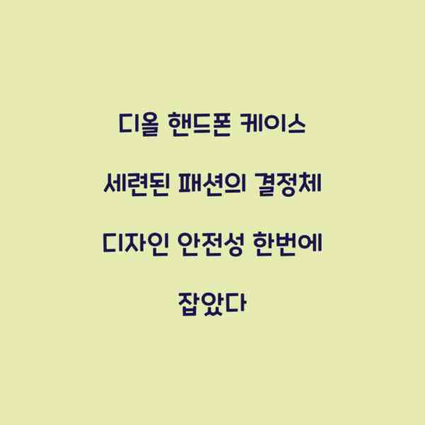 디올 핸드폰 케이스 세련된 패션의 결정체 디자인 안전성 한번에 잡았다