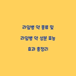 라임병 약 종류 및 라임병 약 성분 효능 효과 총정리