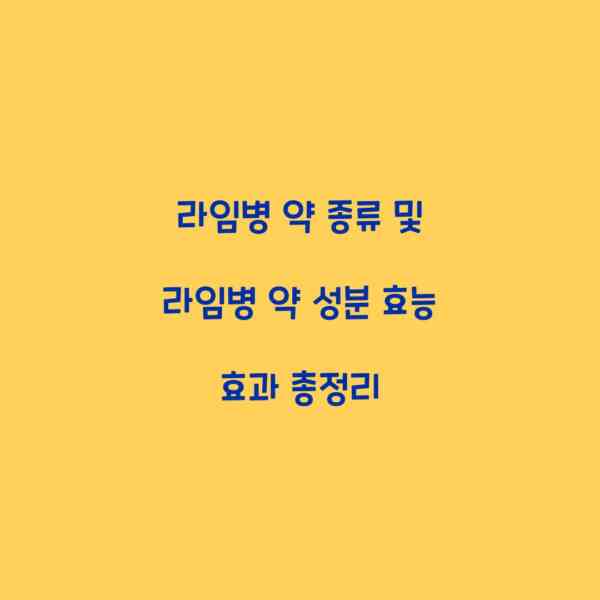 라임병 약 종류 및 라임병 약 성분 효능 효과 총정리