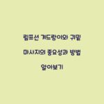 림프선 겨드랑이와 귀밑 마사지의 중요성과 방법 알아보기