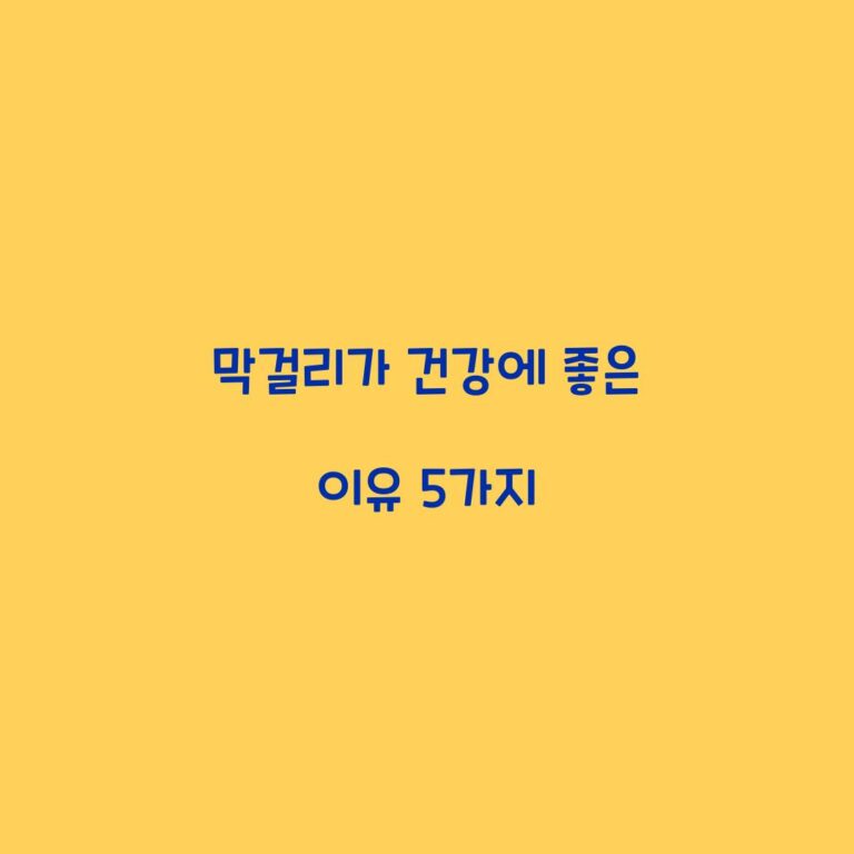 막걸리가 건강에 좋은 이유 5가지